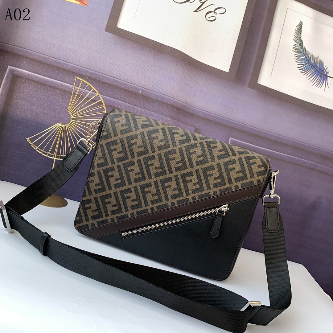 F3ndii + Model A02 + FF Logo Triangular Crossbody Bag #2536
