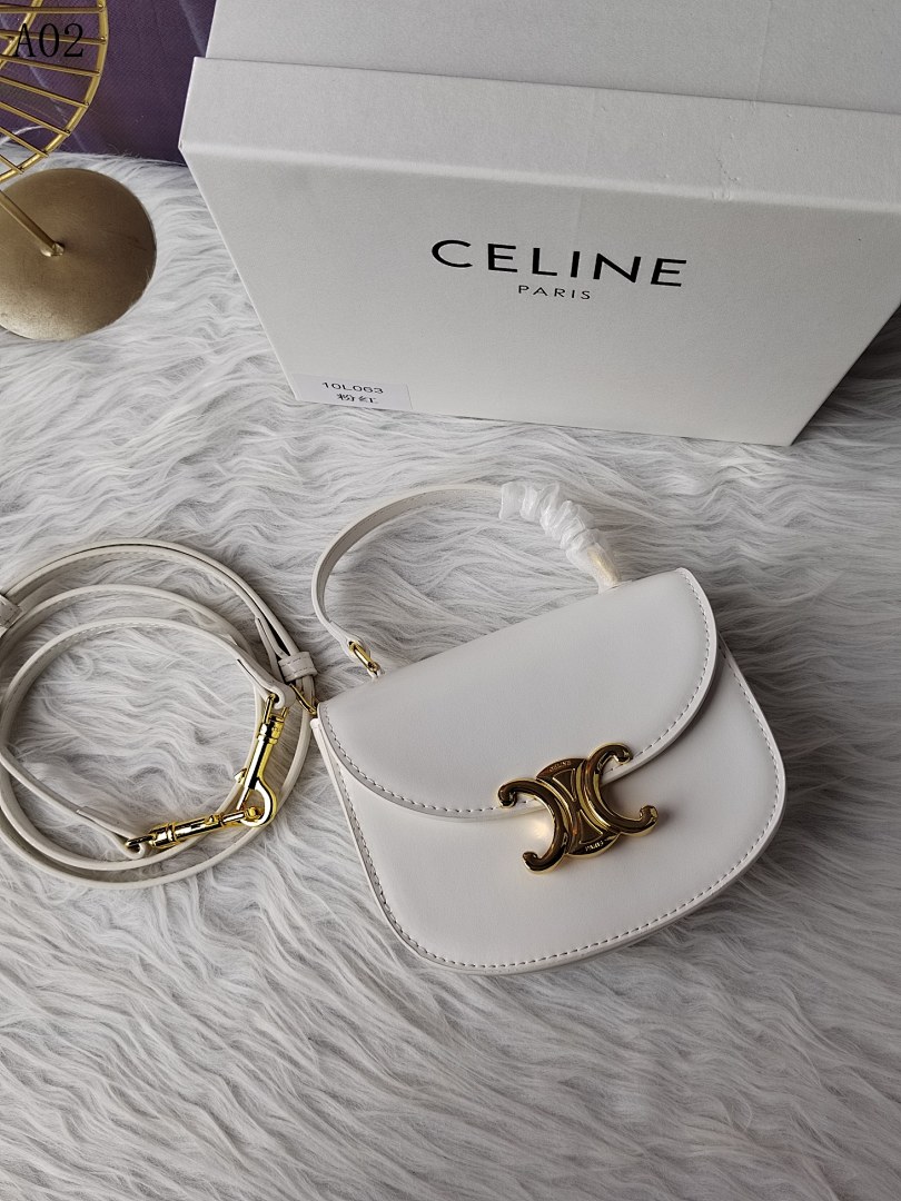 C3linee + Triomphe + White Leather Mini Bag #1455