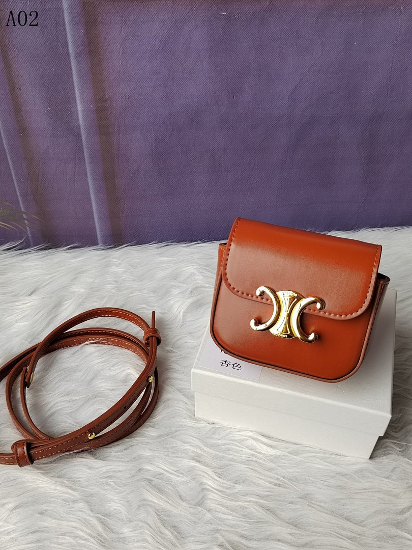 C3linee – Mini Calfskin Leather Bag with Gold-Tone Hardware #1443