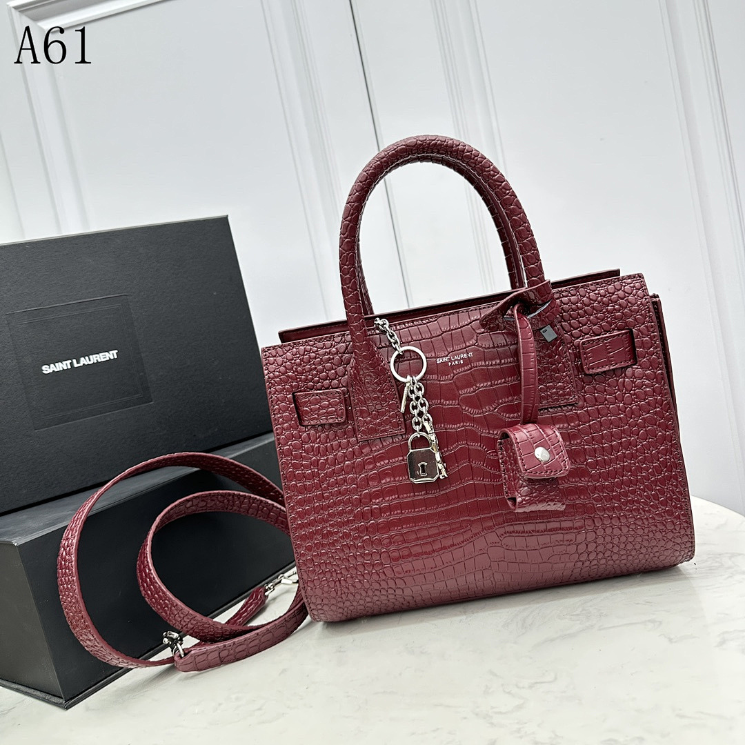 SntLaurent A61 Crocodile-Embossed Tote #5052