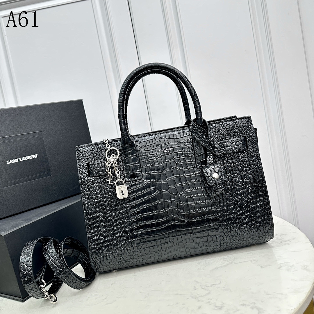 SntLaurent + A61 + Crocodile-Embossed Tote Bag #4924