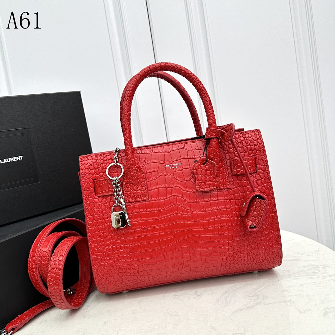 SntLaurent A61 Crocodile-Embossed Tote #5004