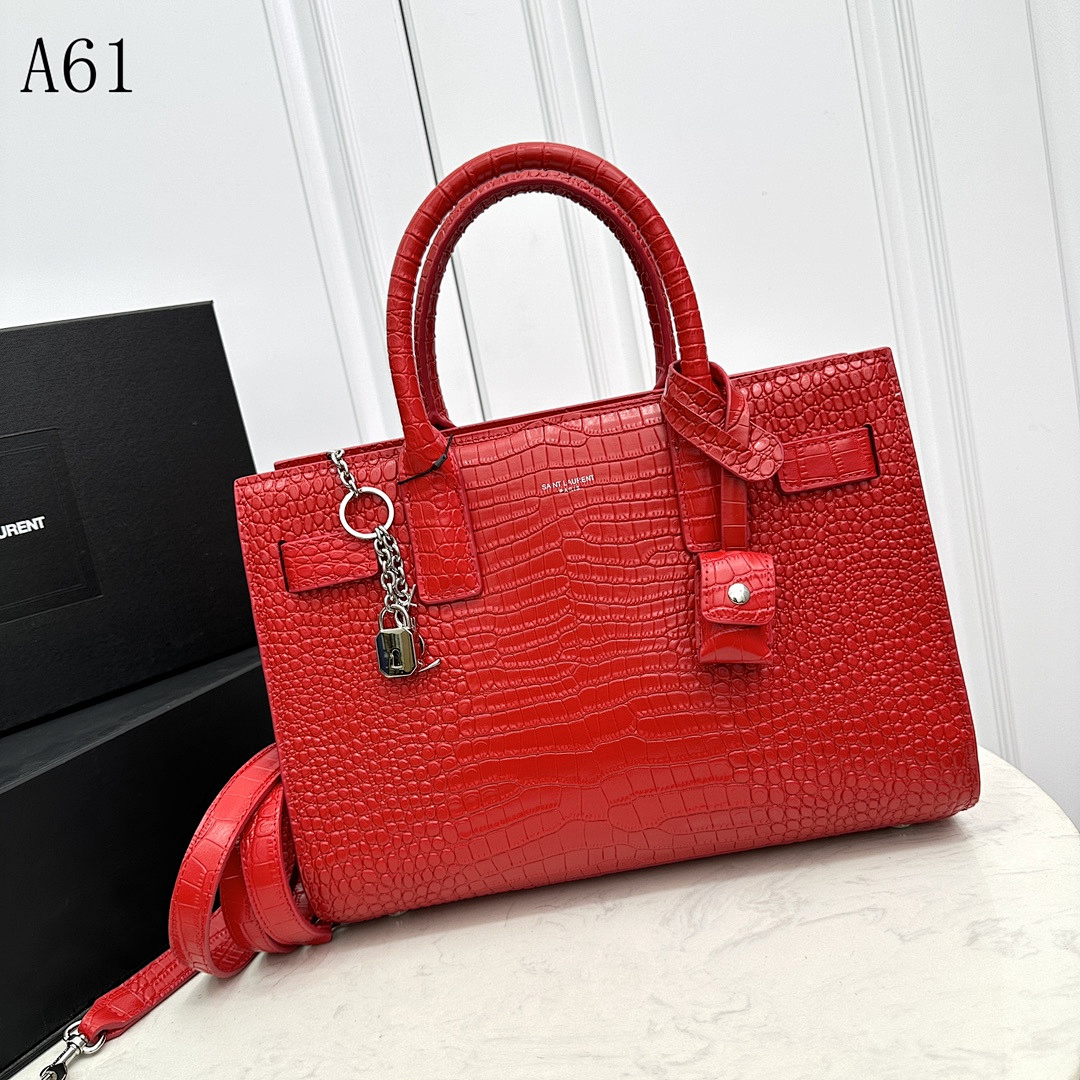 SntLaurent + A61 + Crocodile-Embossed Tote Bag #5023
