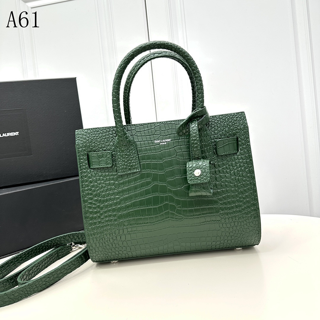 SntLaurent A61 Crocodile-Embossed Tote #4919