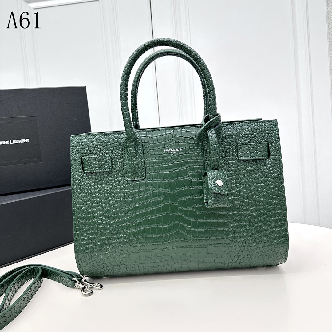 SntLaurent A61 Crocodile-Embossed Tote #4931