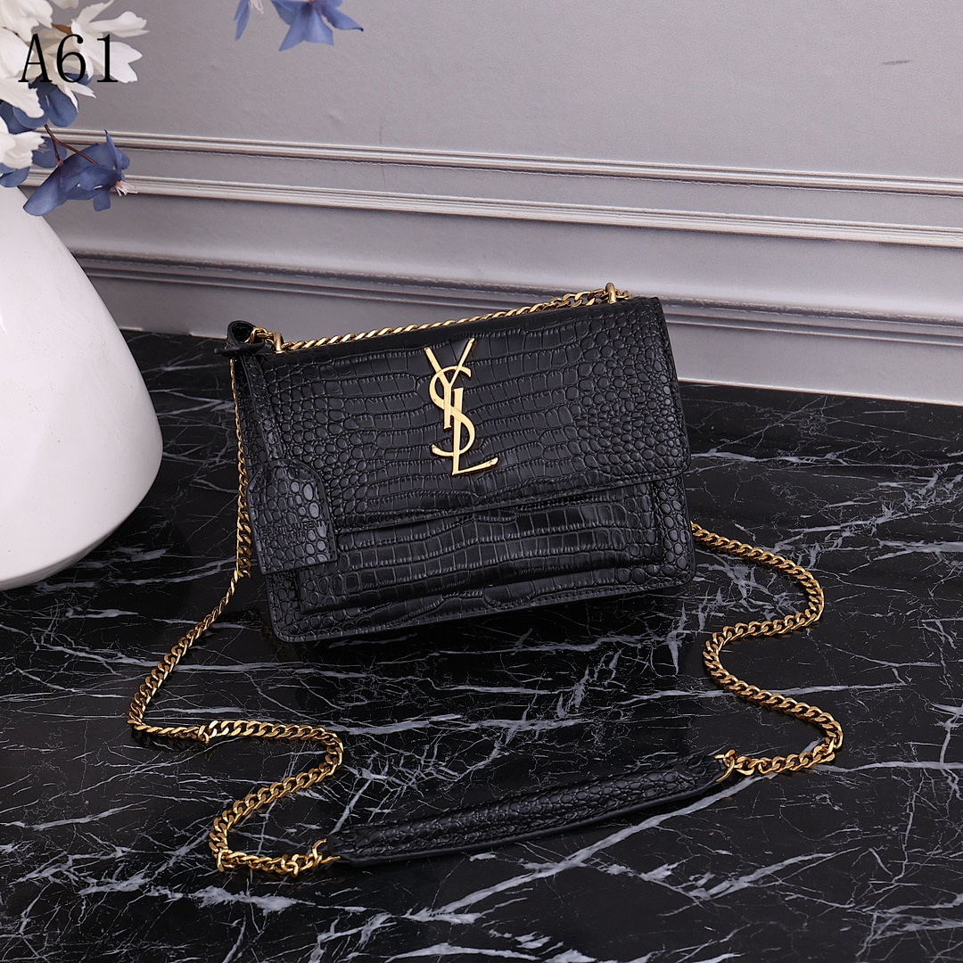 SntLaurent A61 Crocodile-Embossed Crossbody Bag #5049 1 SntLaurent A61 Crocodile-Embossed Crossbody Bag #5049