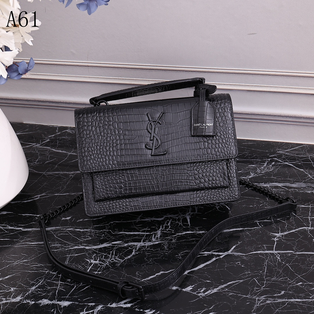 SntLaurent + A61 + Crocodile-Embossed Crossbody Bag #5106