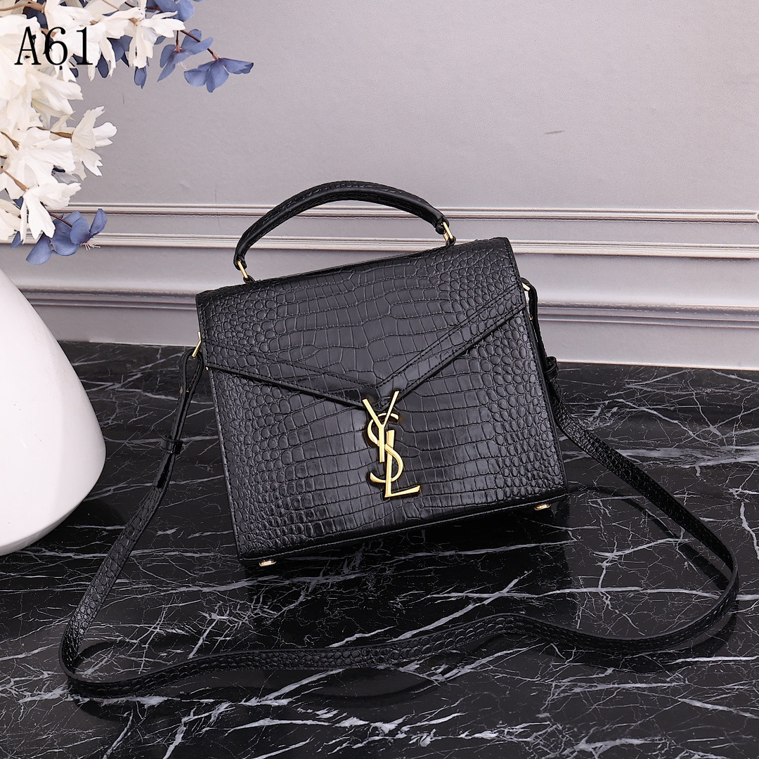 YSL + A61 + Crocodile-Embossed Leather Bag #5129 1 YSL + A61 + Crocodile-Embossed Leather Bag #5129