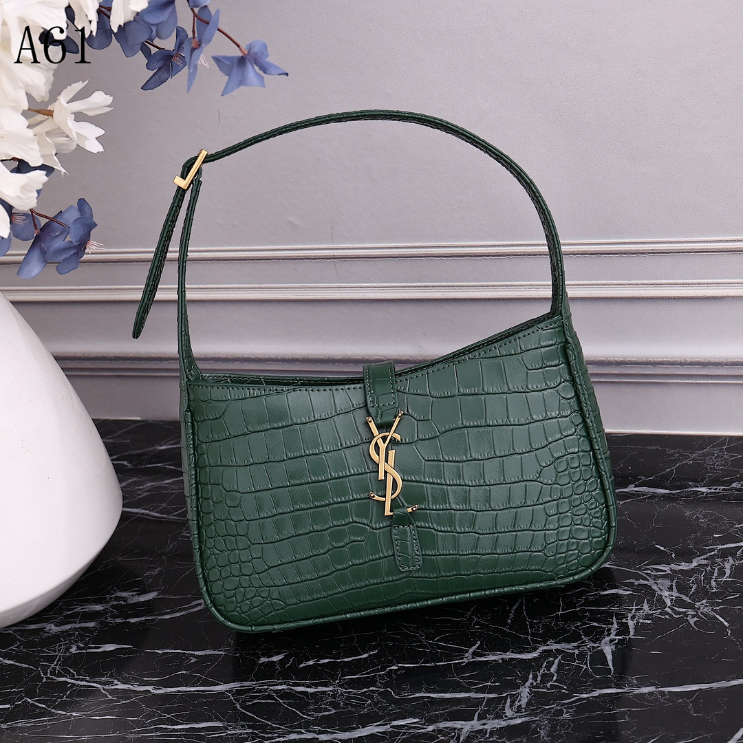 SntLaurent + A61 + Crocodile-Embossed Leather Bag #4908