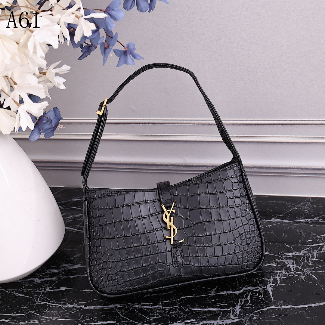 SntLaurent + A61 + Crocodile-Embossed Leather Bag #4939