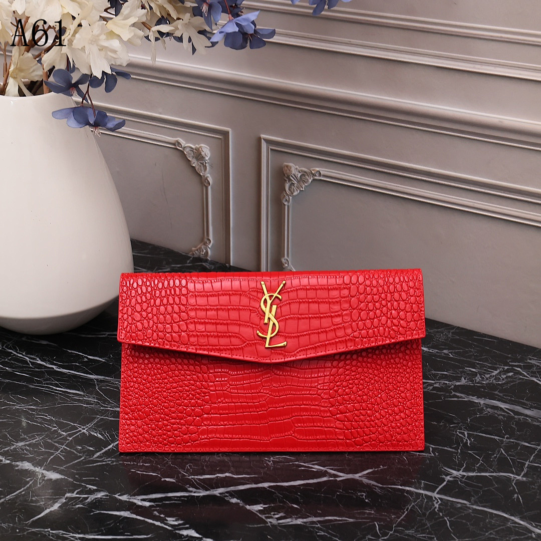 SntLaurent + A61 + Crocodile-Embossed Clutch #4955