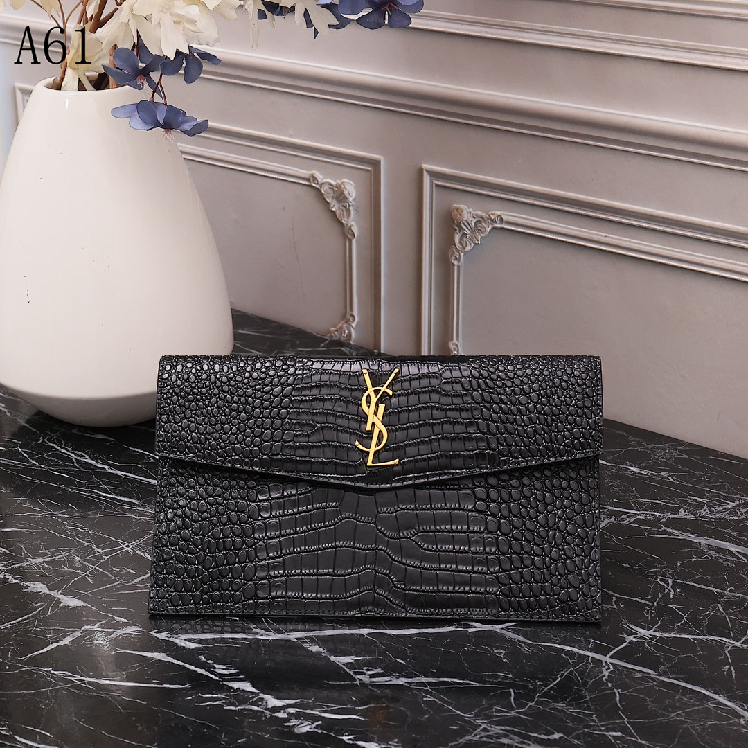 SntLaurent + A61 + Crocodile-Embossed Clutch #5028