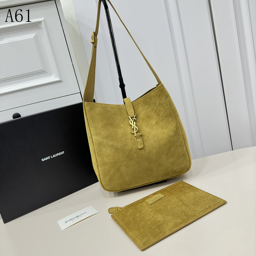 SntLaurent A61 Medium Suede Hobo Bag #4917