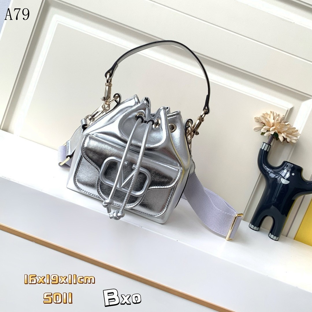 Bxo A79 Silver Metallic Bucket Bag #5274