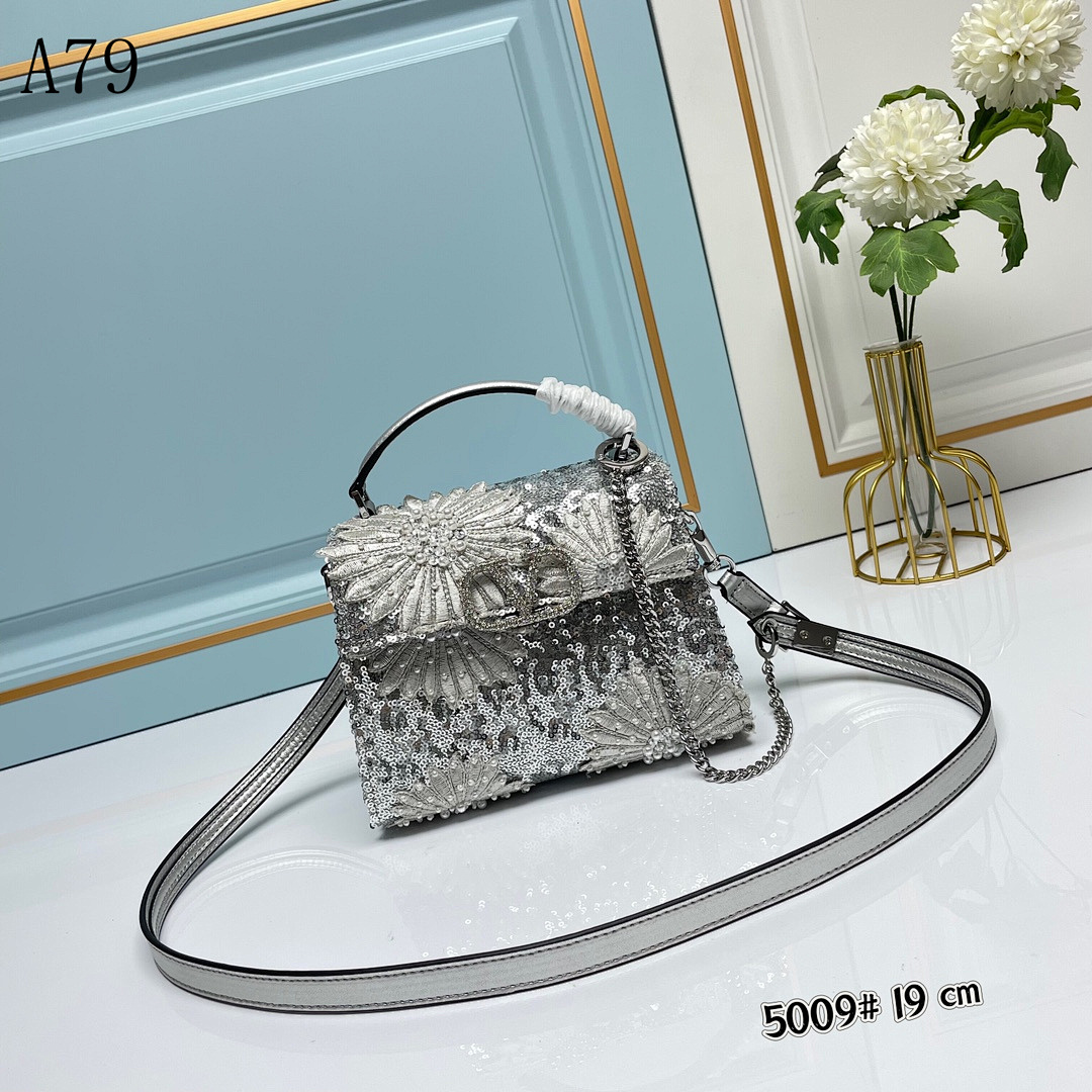 A79 + 5009# + Floral Embellished Sequin Bag #5312
