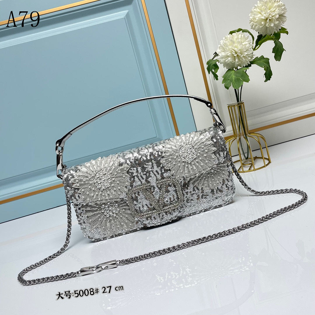 A79 + 5008# + Sequin Floral Clutch Bag #5259