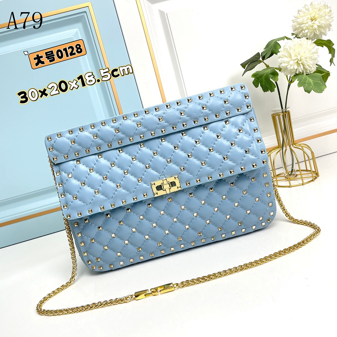 A79 + 0128 + Luxury Quilted Stud Shoulder Bag #5368
