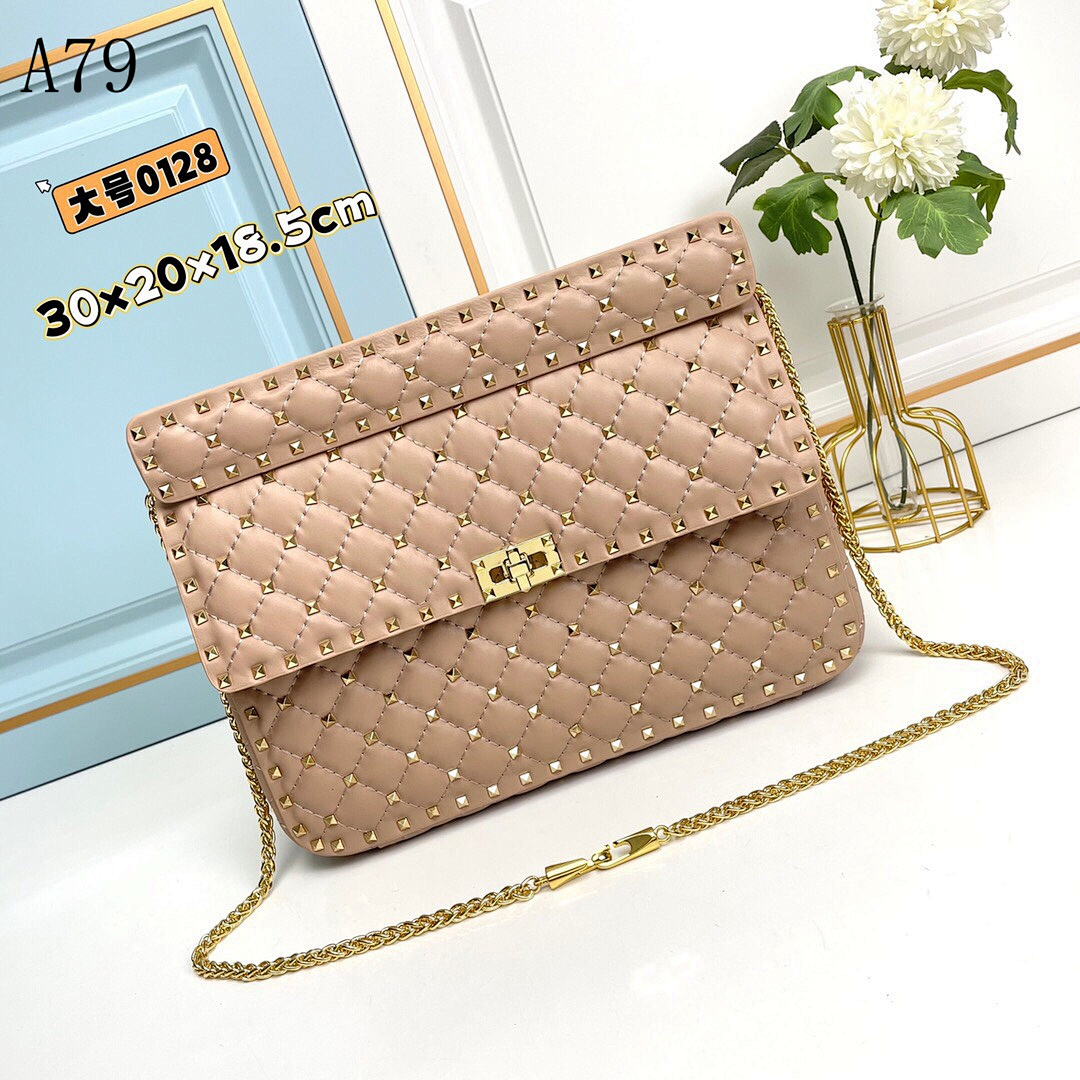 A79 + 0128 + Luxury Quilted Studded Crossbody Bag #5389