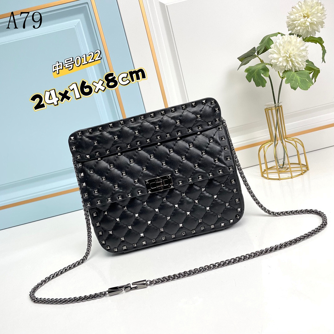A79 + 0122 + Quilted Stud Crossbody Bag #5351