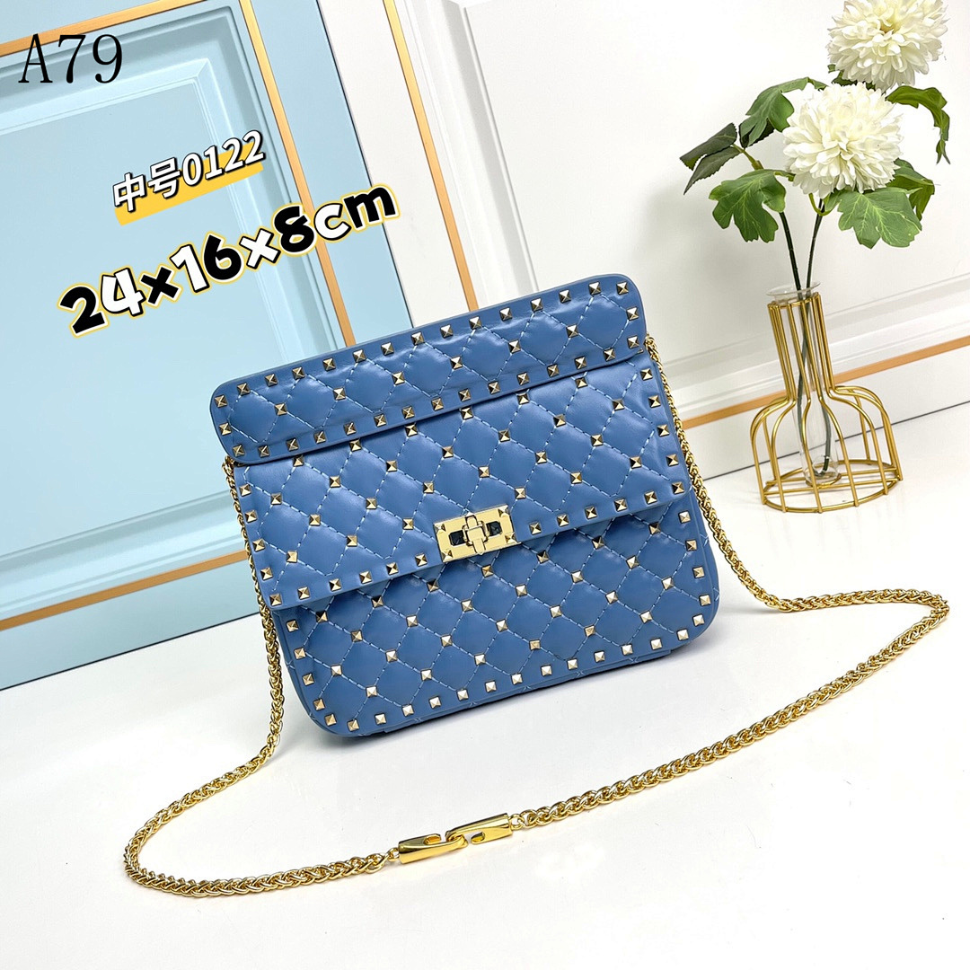 A79 + 0122 + Quilted Studded Crossbody Bag #5156