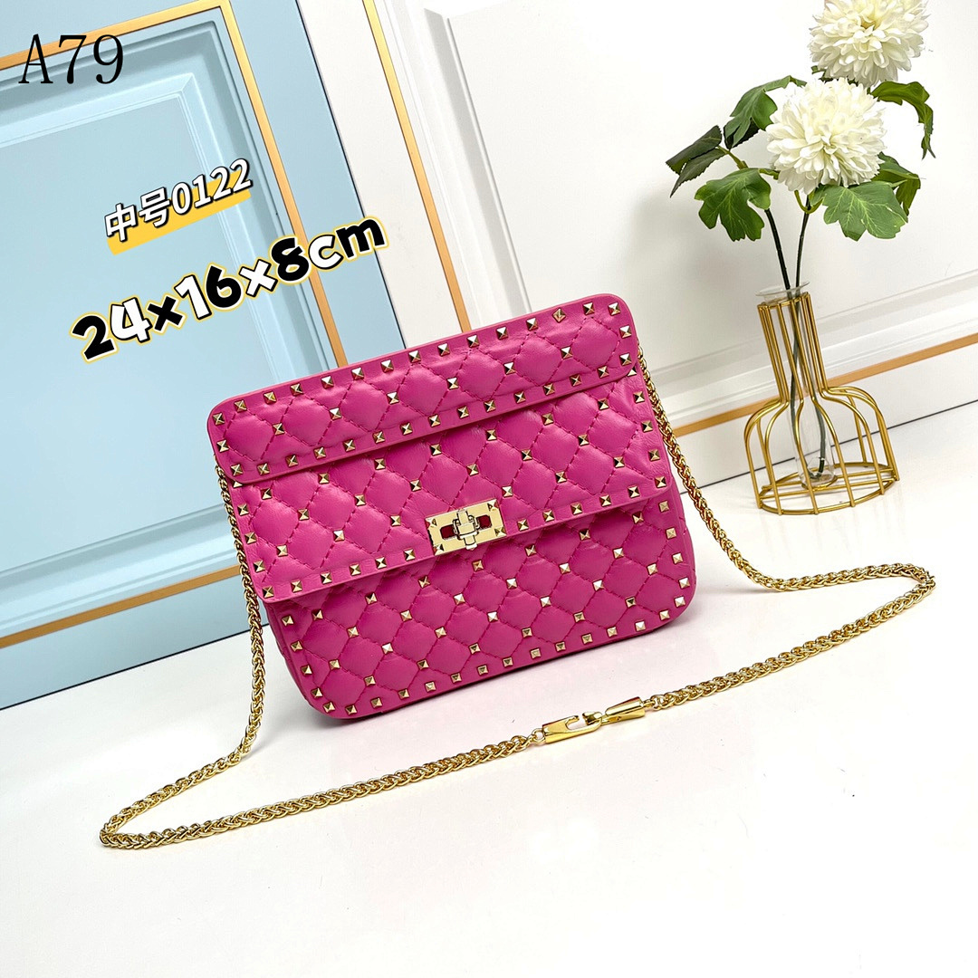 A79 + 0122 + Quilted Stud Shoulder Bag #5321