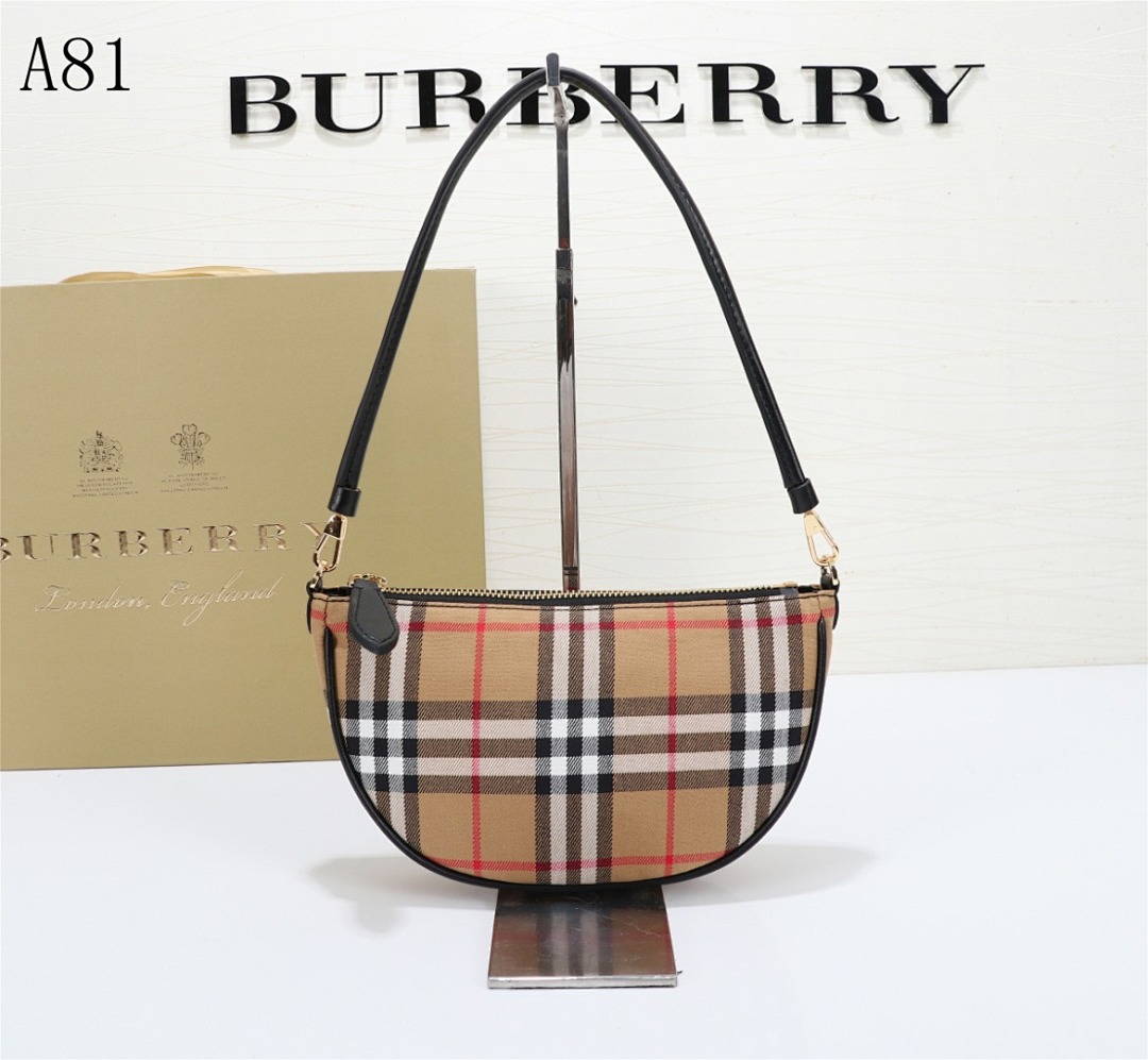 Burberyy A81 Check Small Half Moon Bag #3443