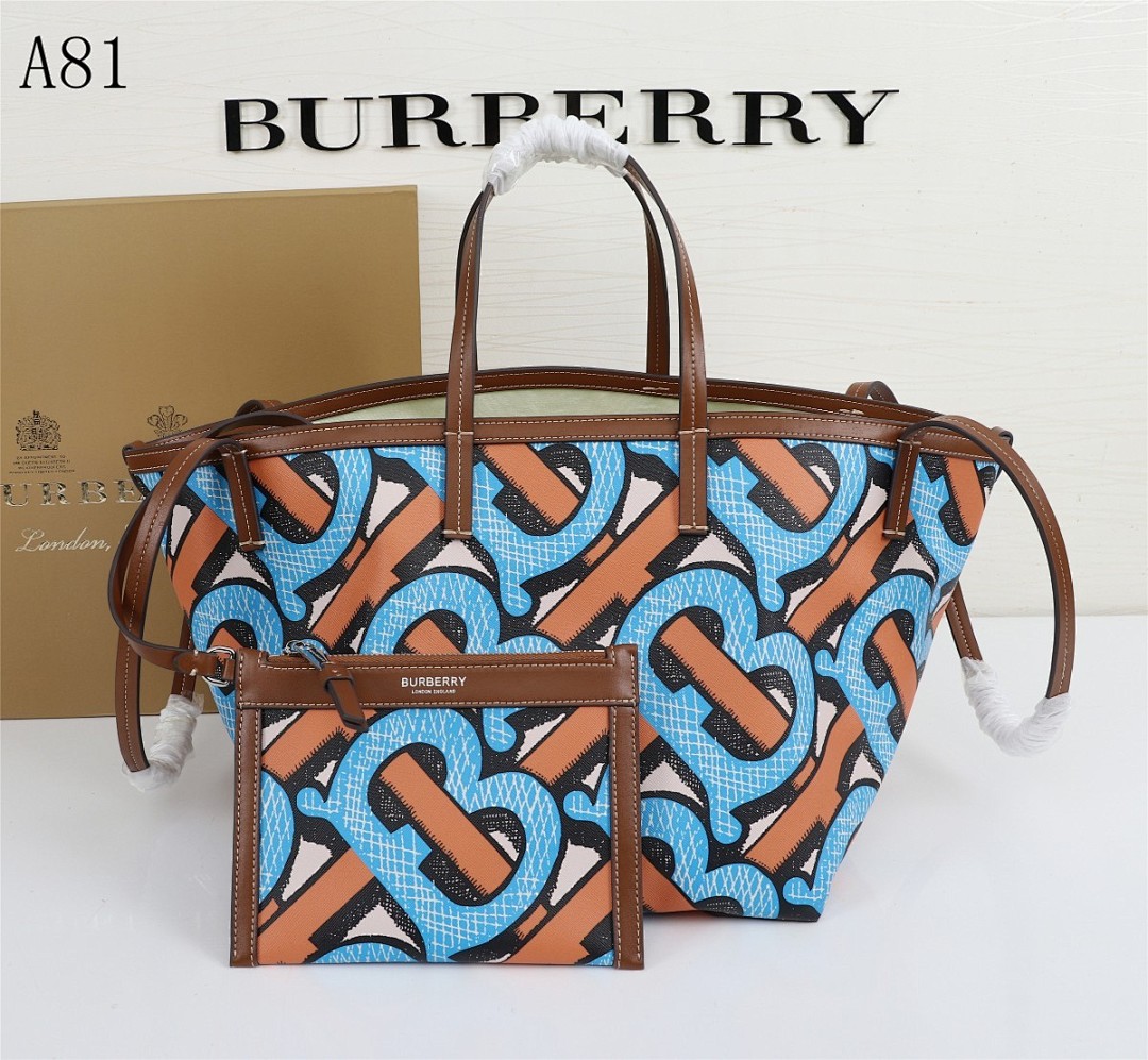 Burberyy A81 Large Tote Bag with Monogram Print #3443