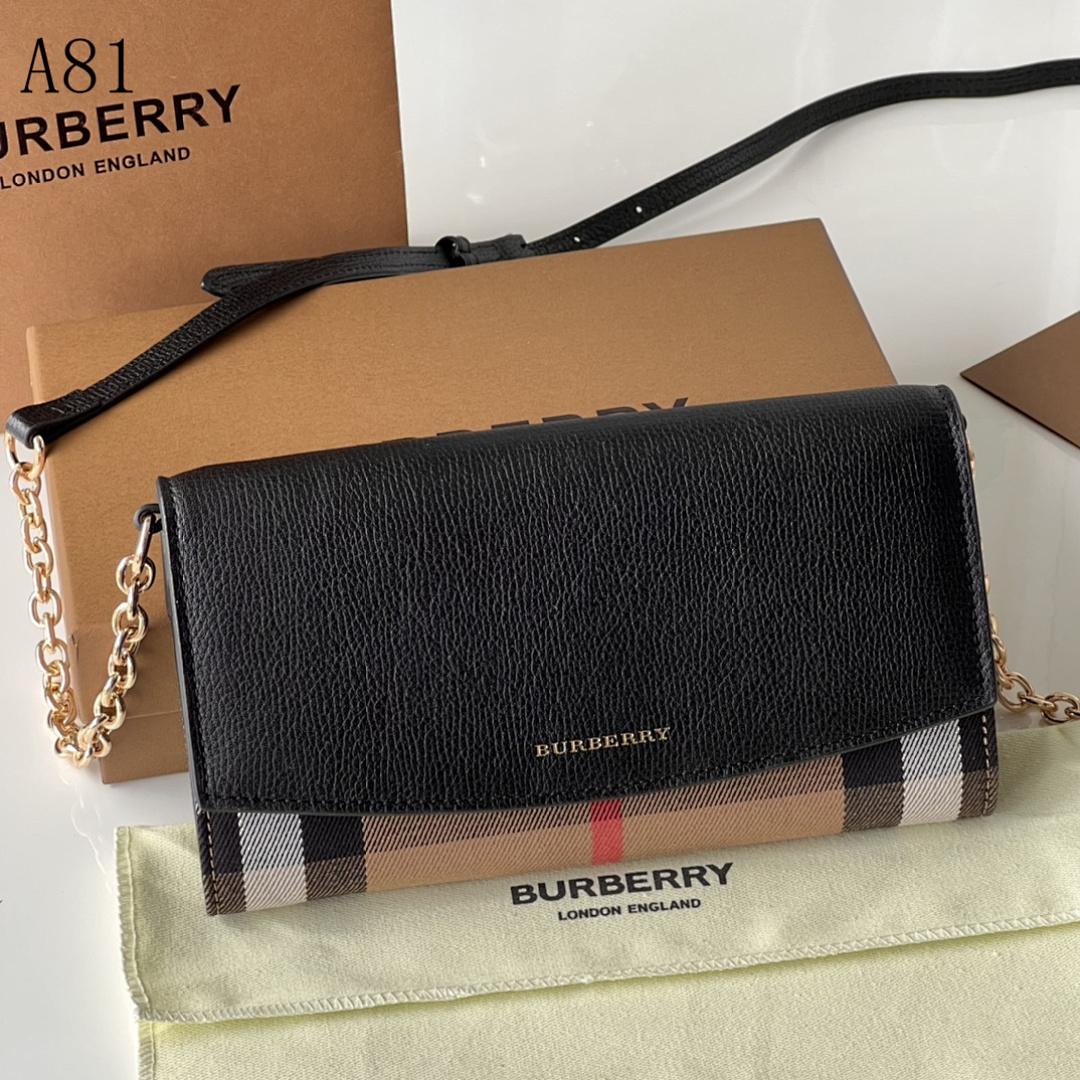 Burberyy – Check and Leather Crossbody Bag #1509