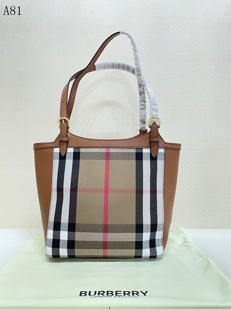 Burberyy + A81 + Check Cotton Tote Bag #1505