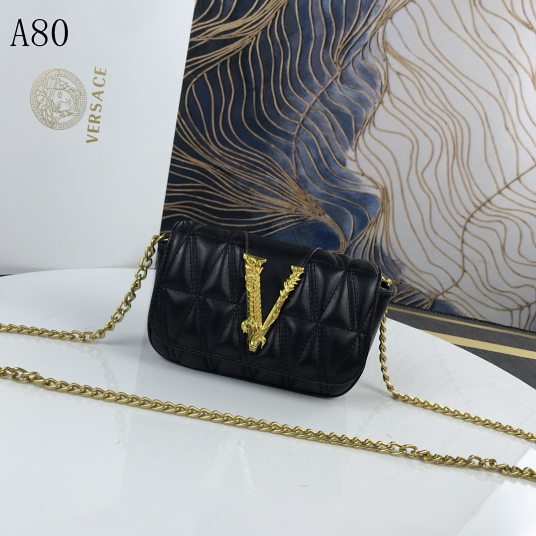 Versaci A80 V Logo Quilted Crossbody Bag #503