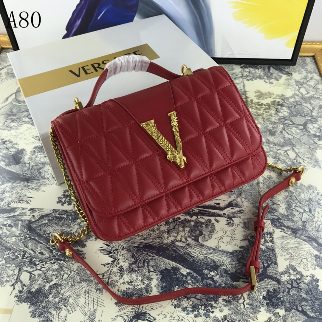 Versaci + Virtus + V Logo Quilted Crossbody Bag #502