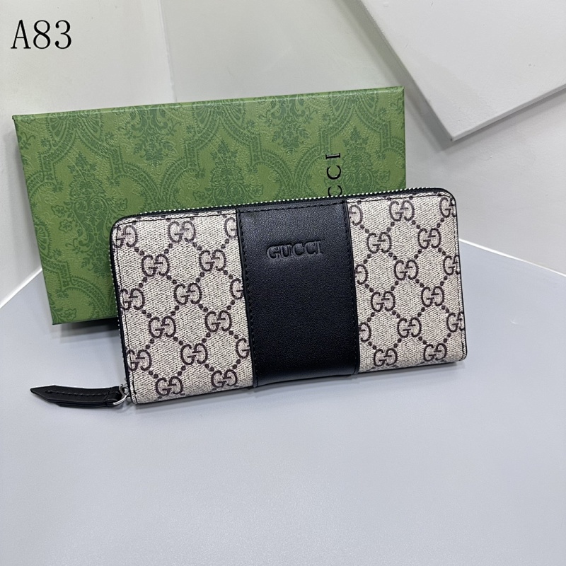 Gucc1 GG Supreme Zip-Around Wallet #856