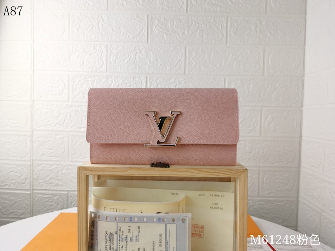 LVutton M61248 Pink Clutch #5909