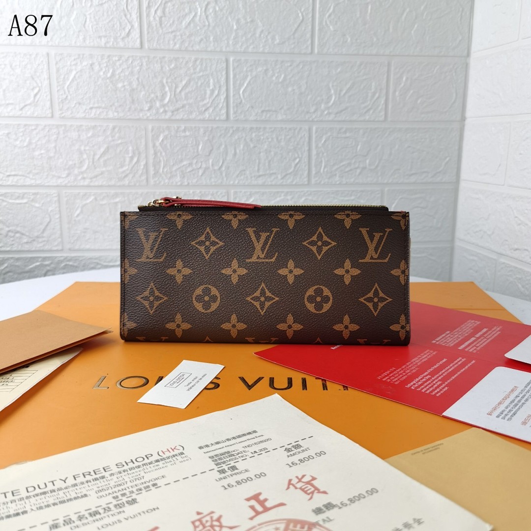 LVutton A87 Monogram Zipper Wallet #5929