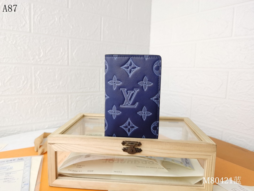 LVutton M80421 Blue Monogram Wallet #927