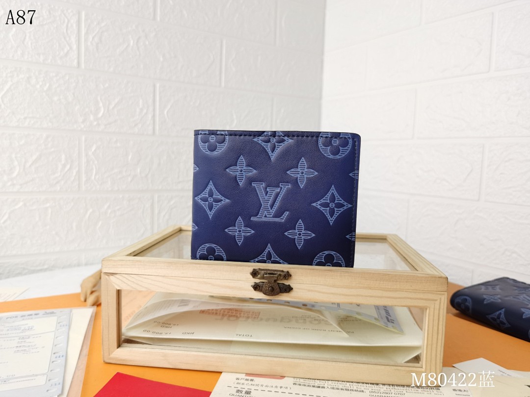 LVutton M80422 Blue Monogram Wallet #1240