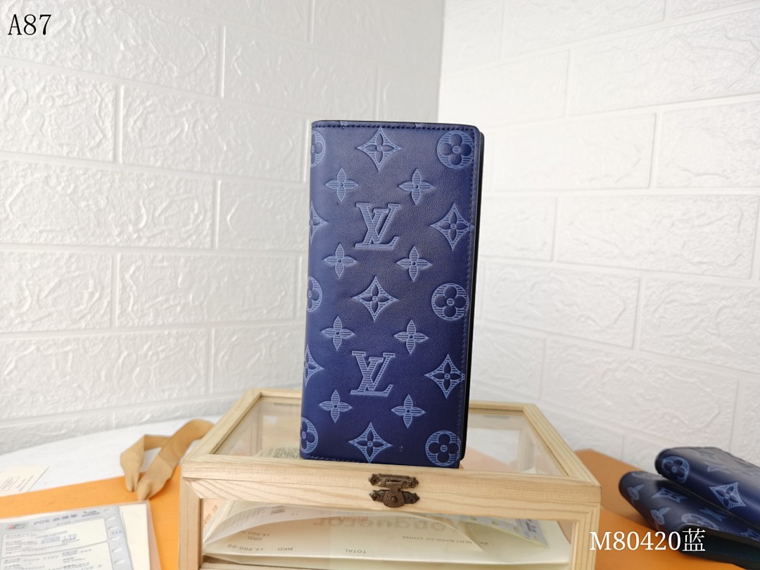 LVutton M80420 Blue Monogram Wallet #925