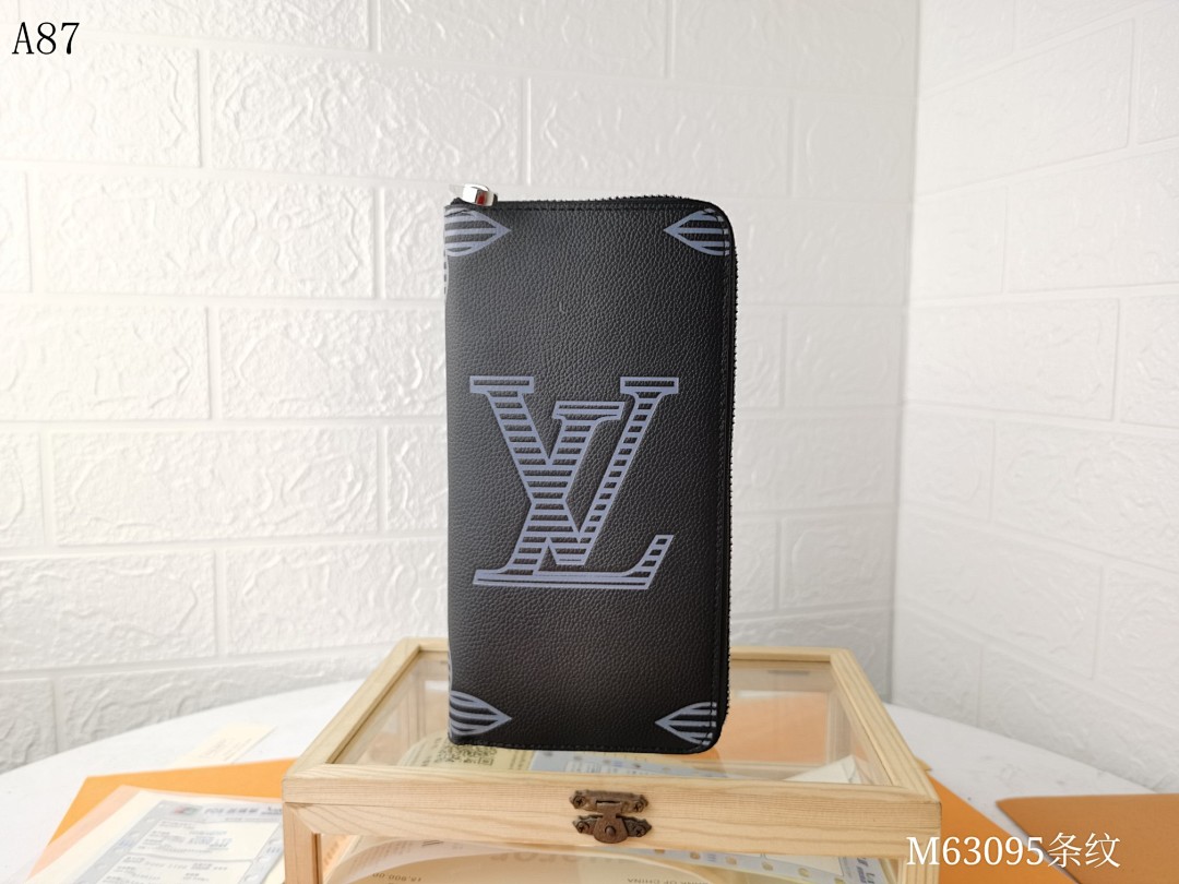 LVutton M63095 Monogram Stripe Zip Wallet #917