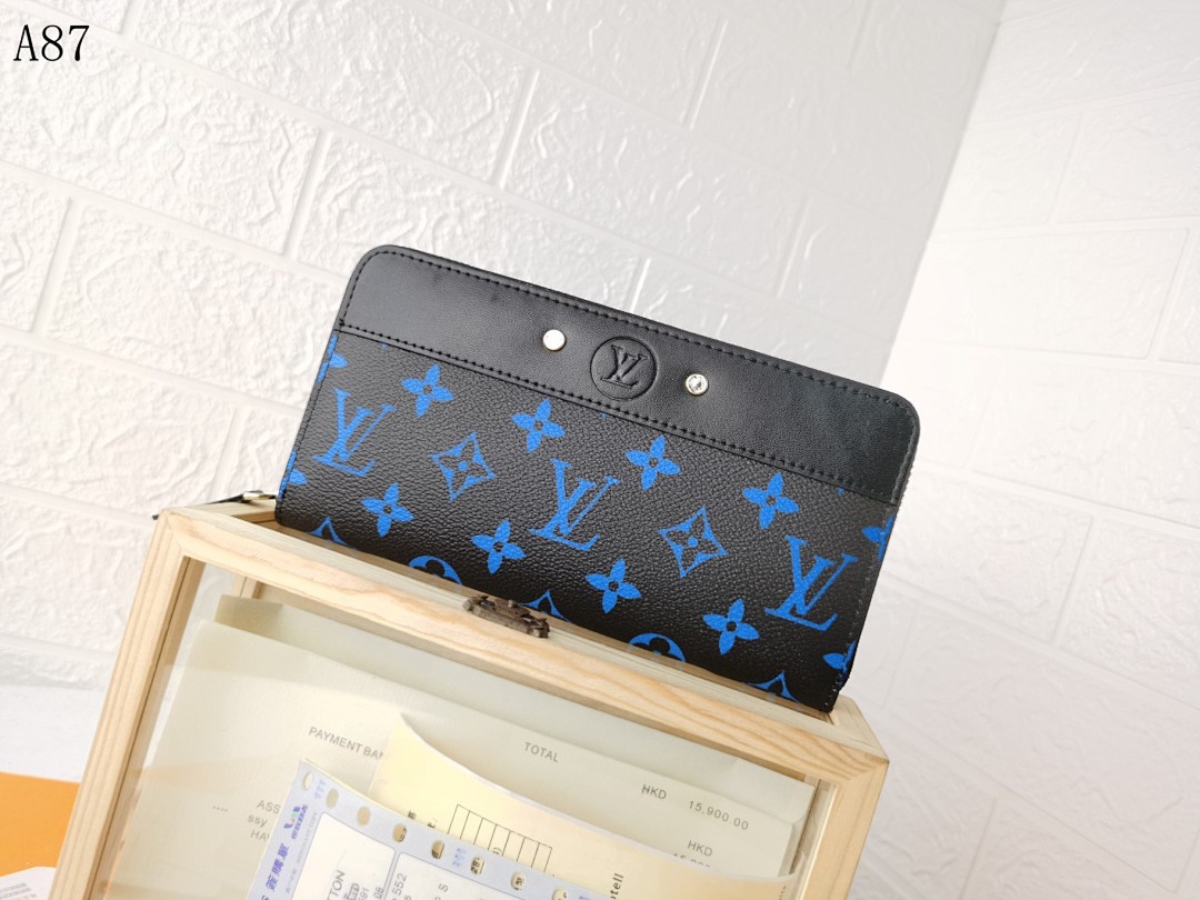 LVutton Monogram Blue Print Long Wallet #898