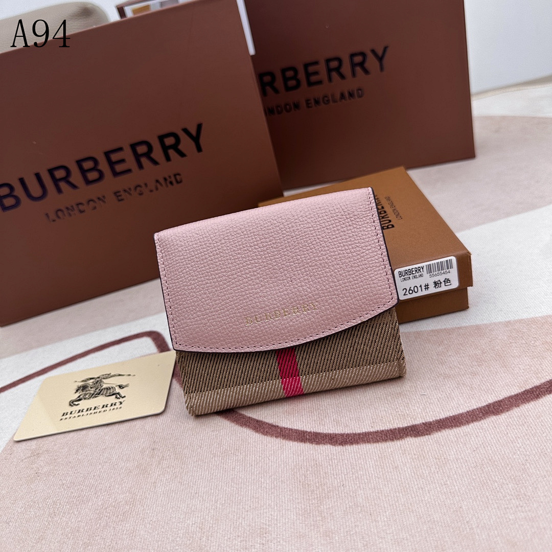 Burberyy – 2601# Pink Check Card Holder #3214