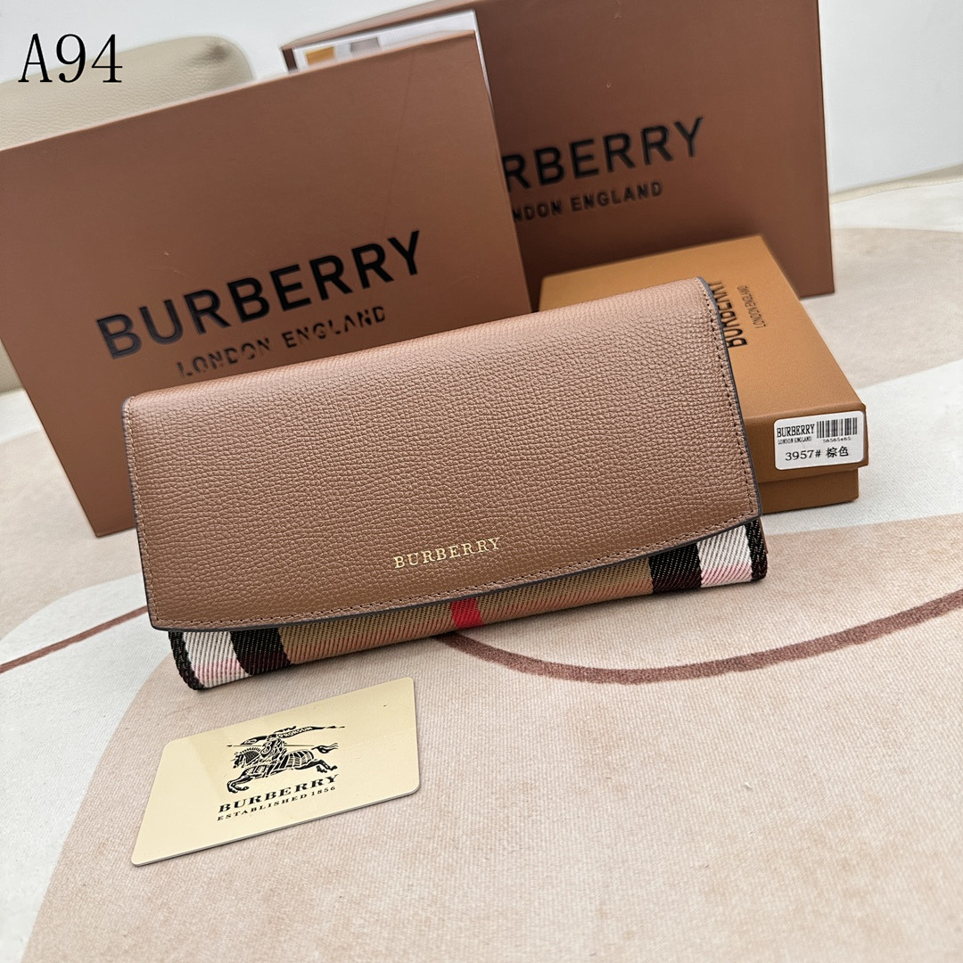 Burberyy Check and Leather Wallet #3207