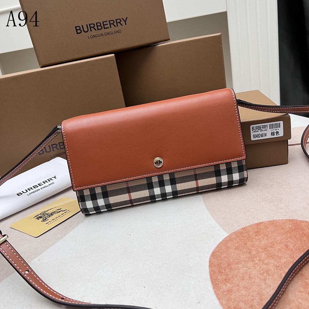 Burberyy Check and Leather Crossbody Bag #3199