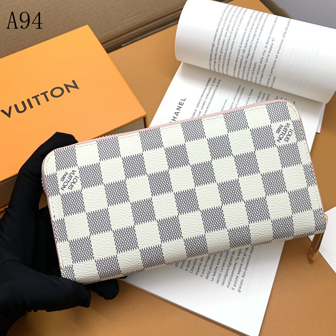LVutton Damier Azur Zip Around Wallet #885