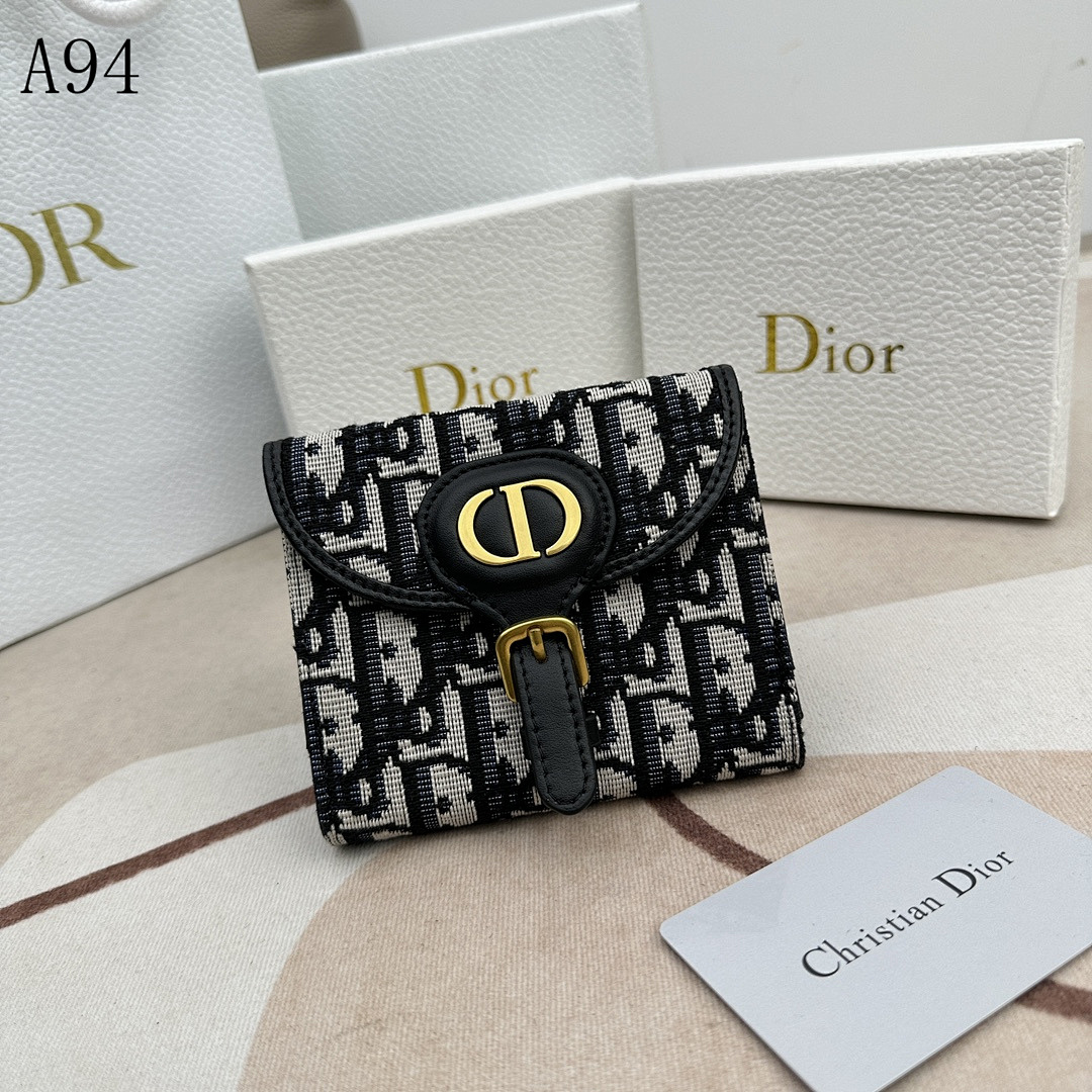 Diiior – Oblique Print Compact Wallet #3249