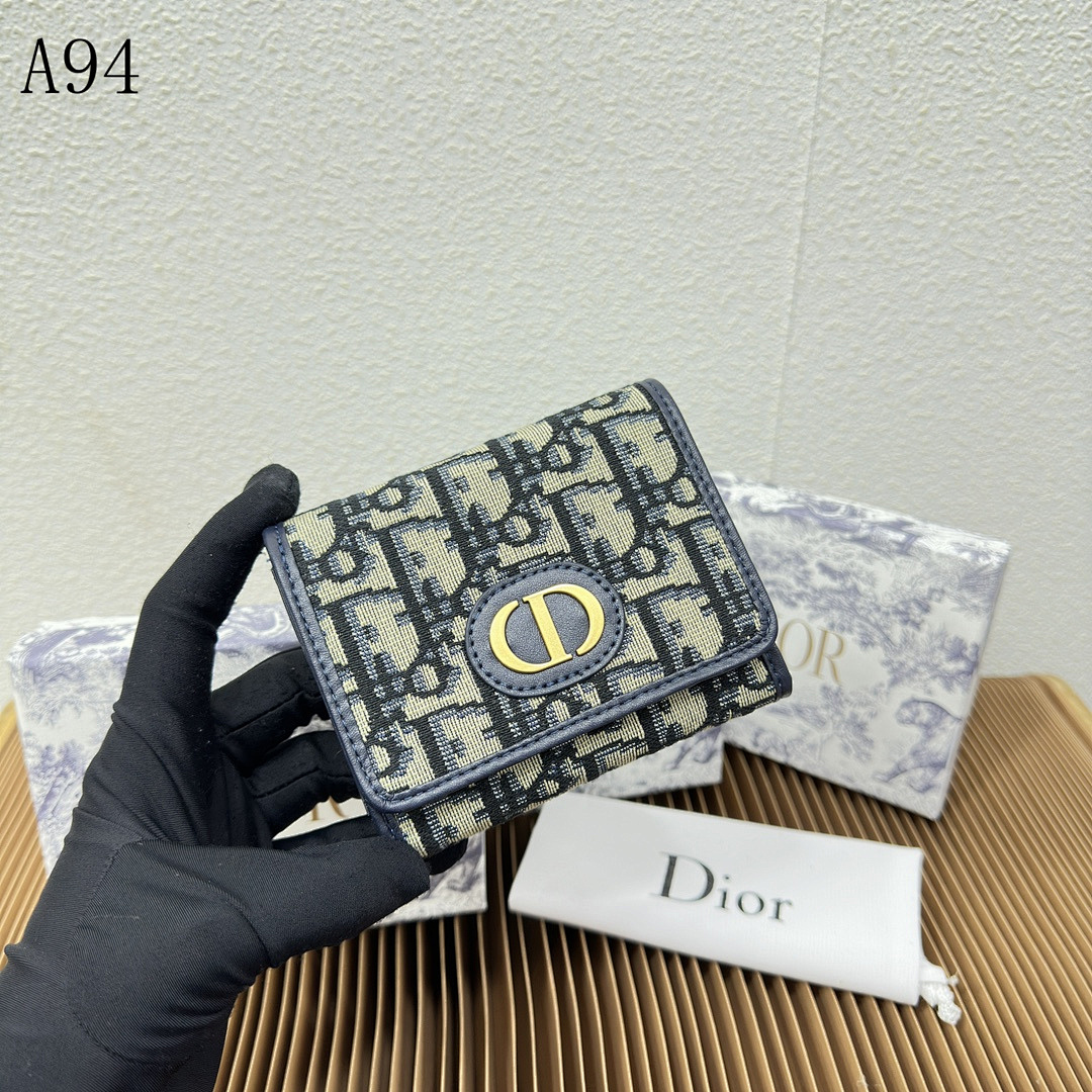 Diiior Oblique Print Compact Wallet #3230