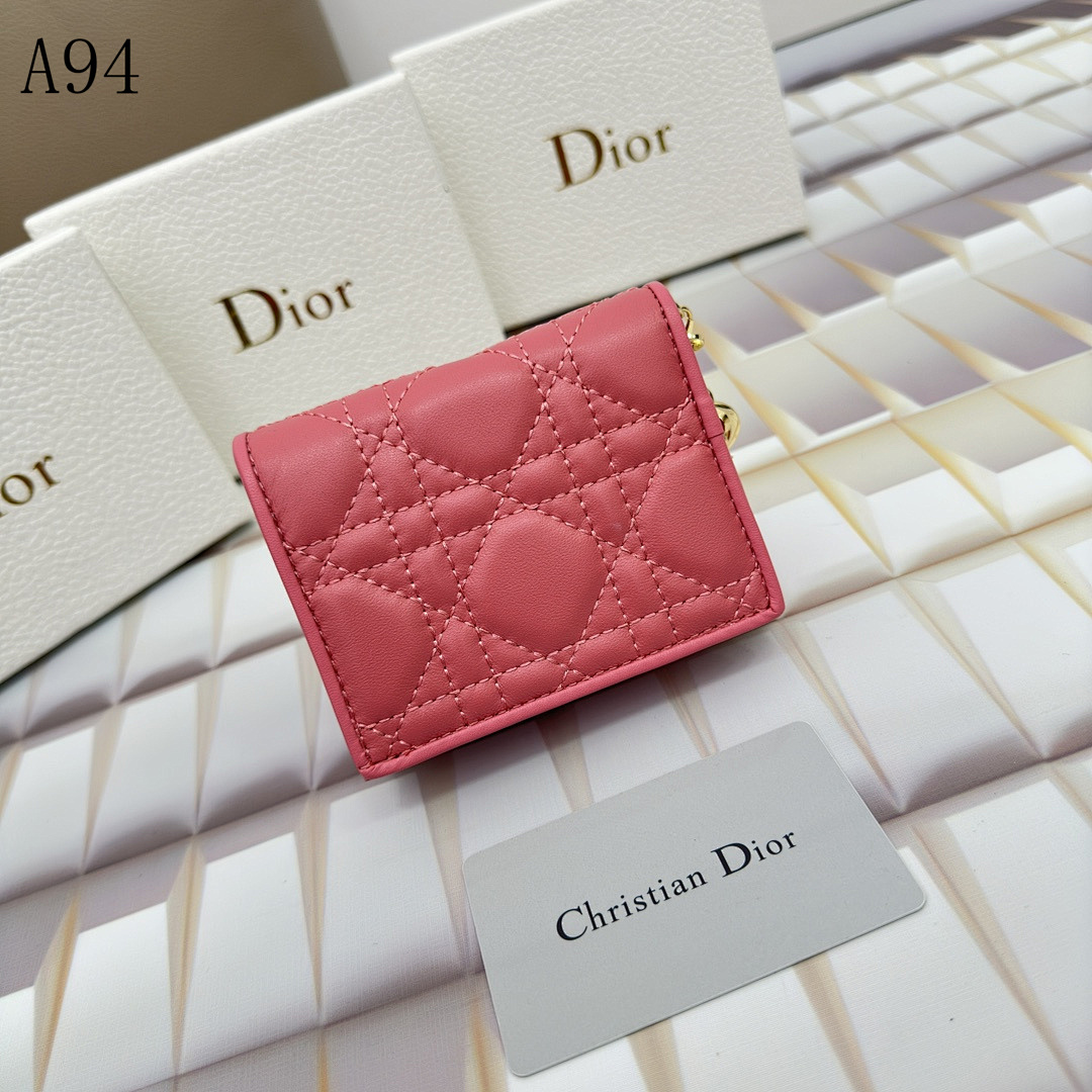 Diiior Lady Diiior Quilted Leather Wallet #3305