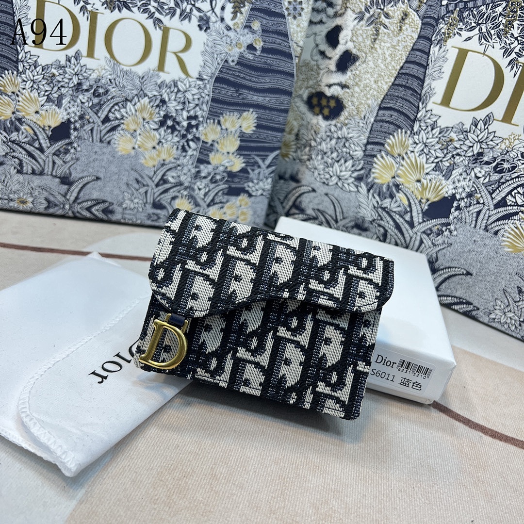 Diiior S6011 Oblique Print Mini Wallet #3225
