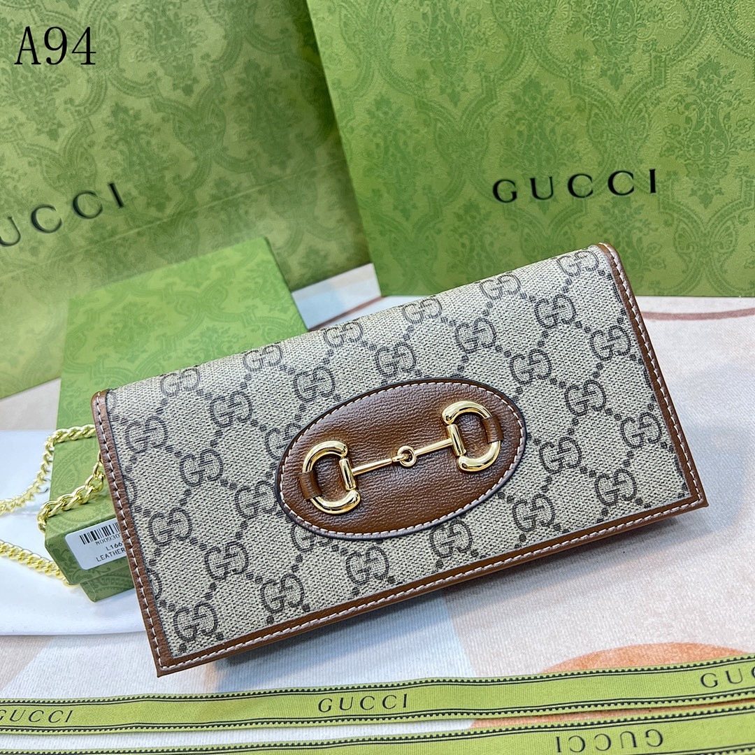 Gucc1 GG Supreme Horsebit Wallet #850