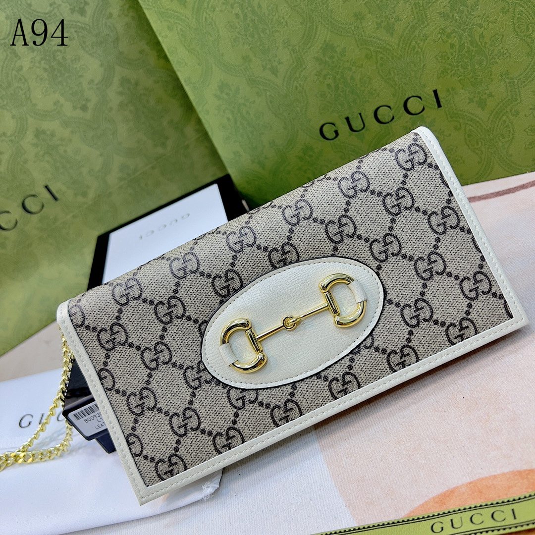 Gucc1 GG Supreme Horsebit Wallet #848