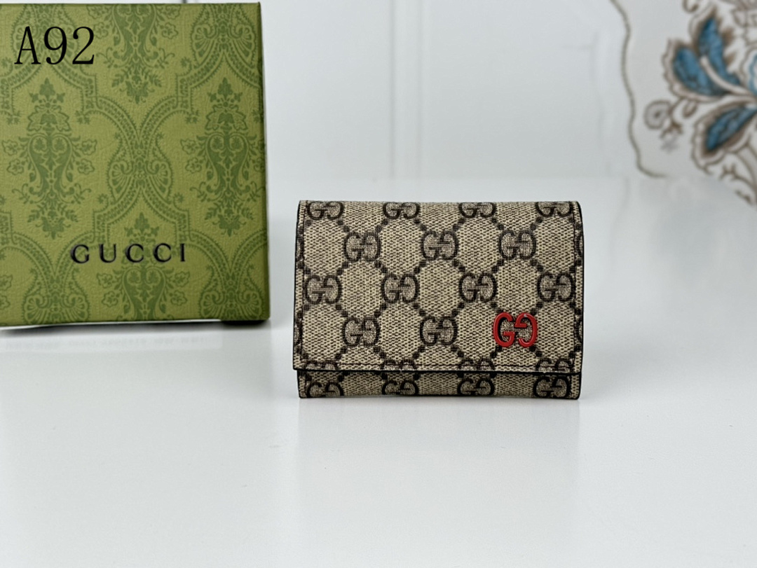 Gucc1 GG Supreme Leather Wallet #805